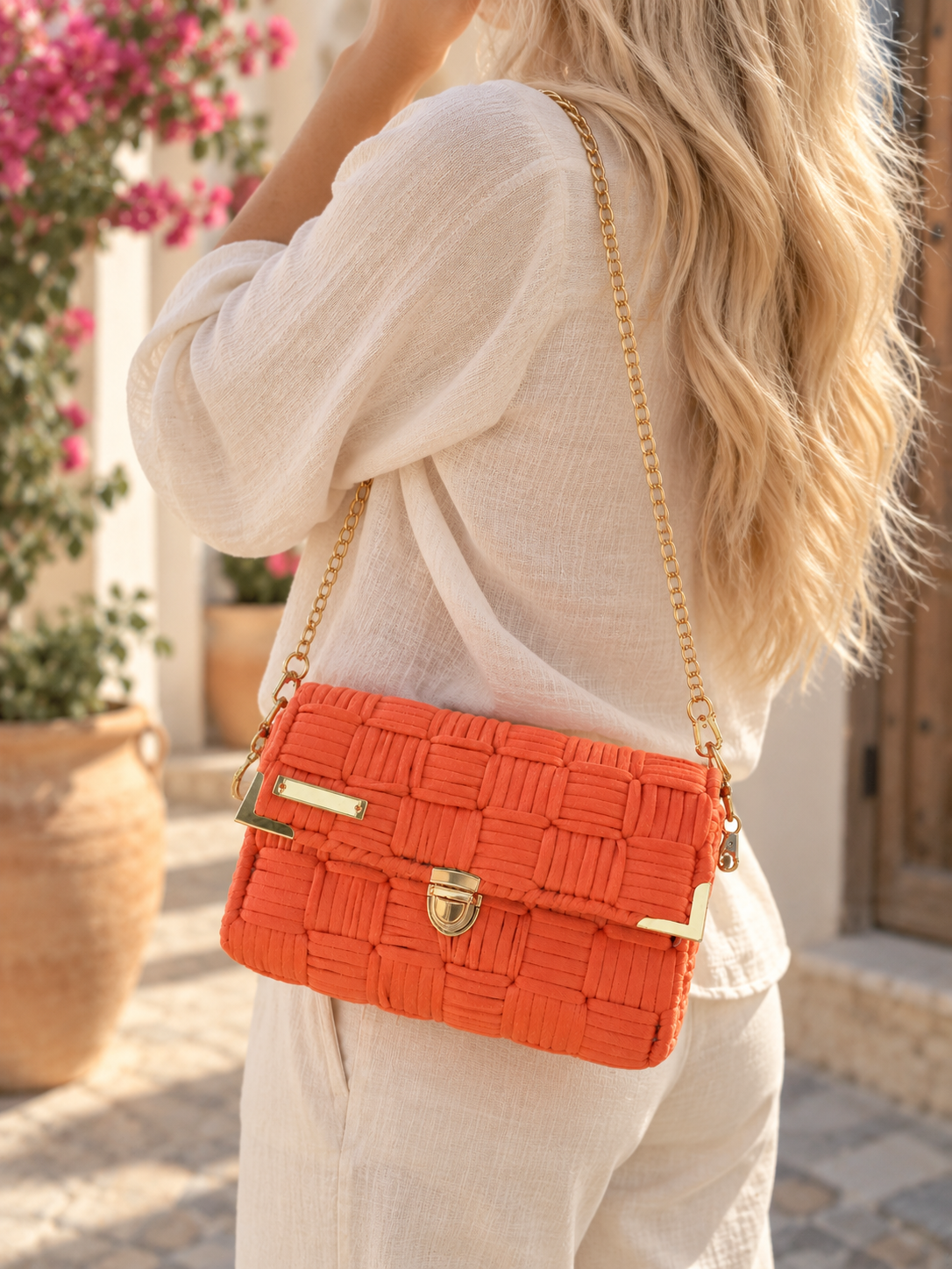 Bolso Sol Naranja — Hecho a Mano