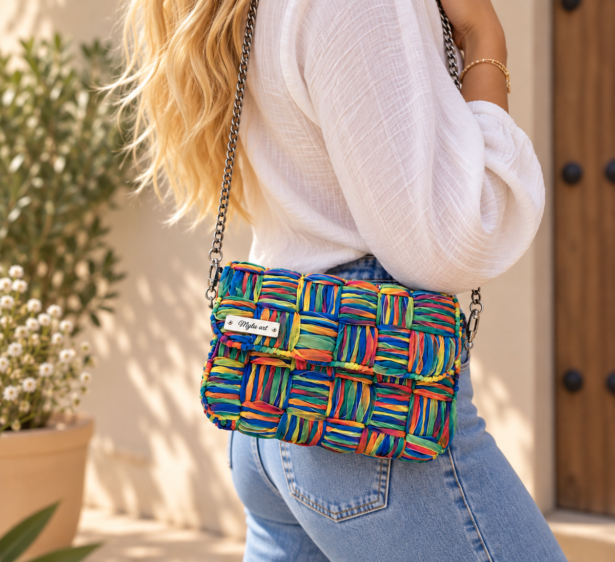 Bolso Arcoíris — Tejido a Mano