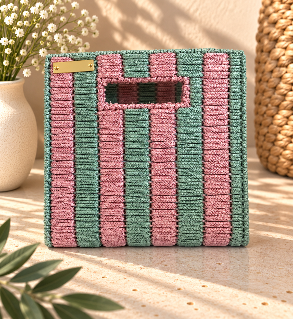 Bolso Rosa y Verde