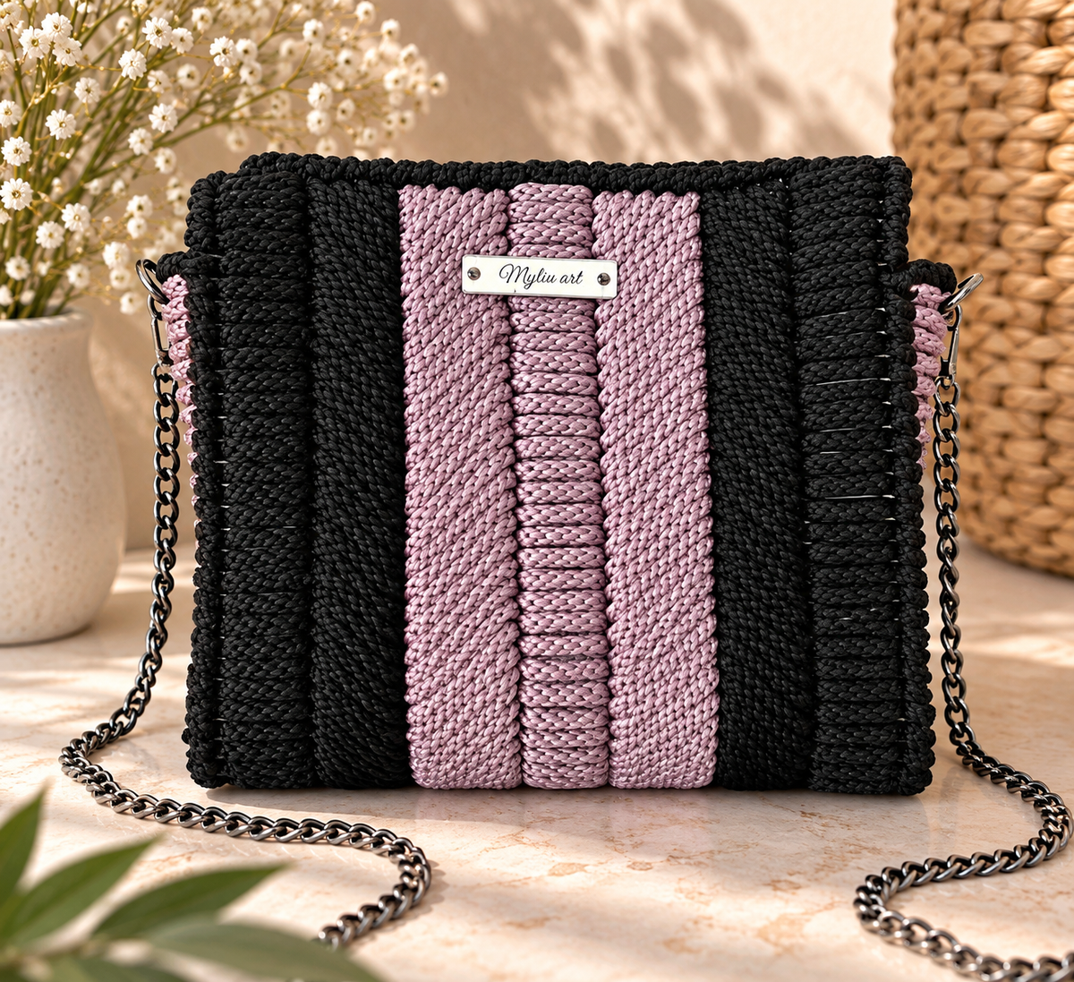 Bolso Rosa y Negro